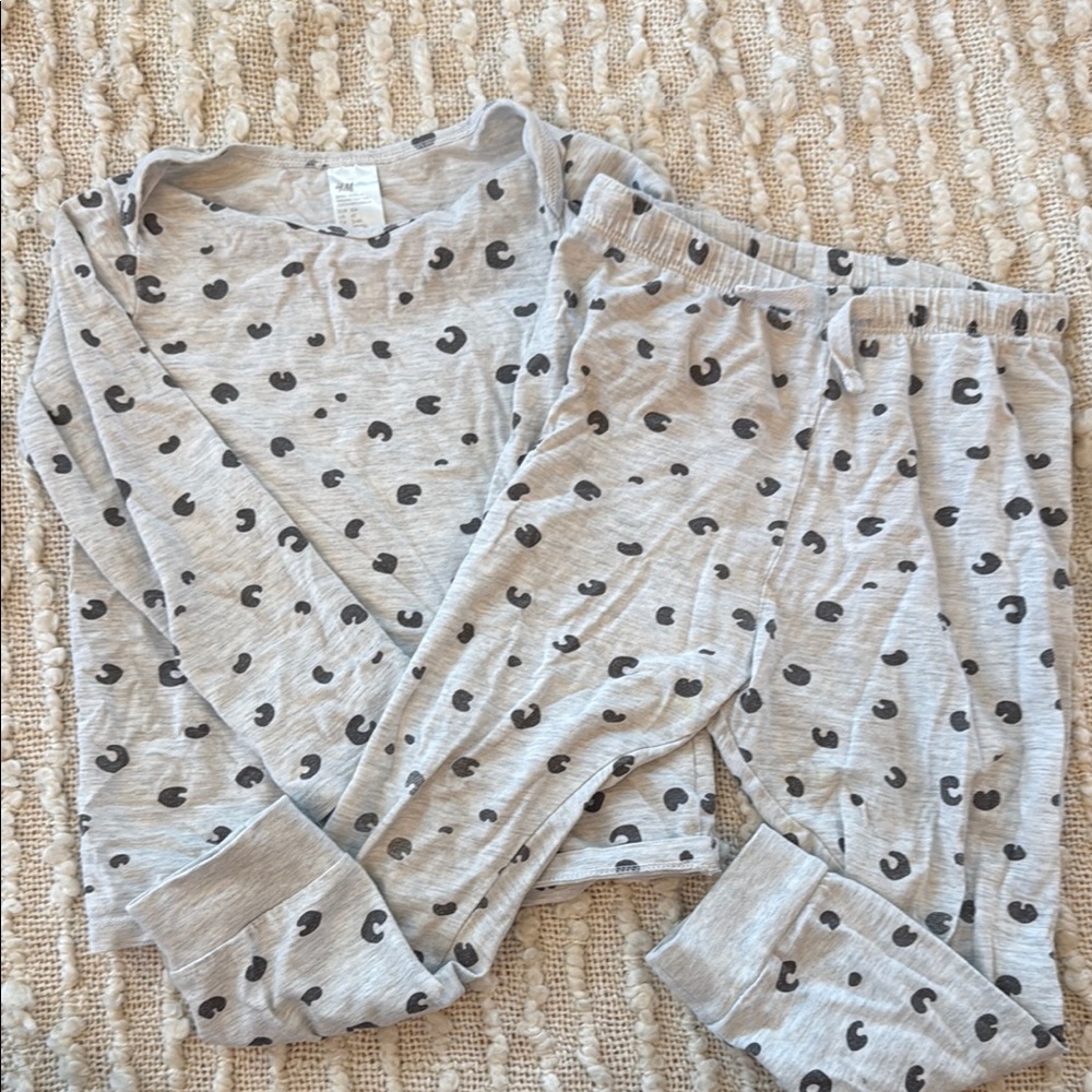 H&M Gray and Black Pajama Sets Matching Set